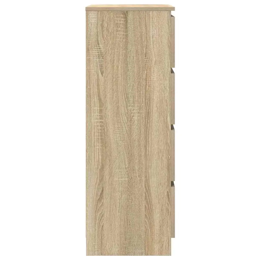 Sideboard Storage Cabinet 4 Drawers Brown Engineered Wood