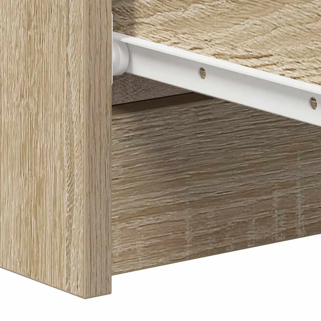 Sideboard Storage Cabinet 4 Drawers Brown Engineered Wood