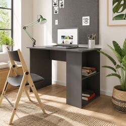 Durable High Gloss Grey Office Desk with Storage Options