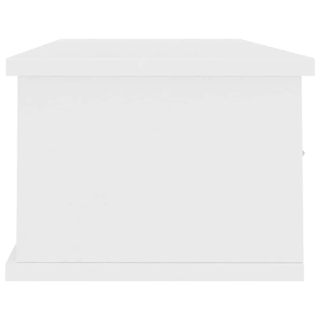 Wall-mounted Shelf White Floating Storage Cabinet 3 Drawers