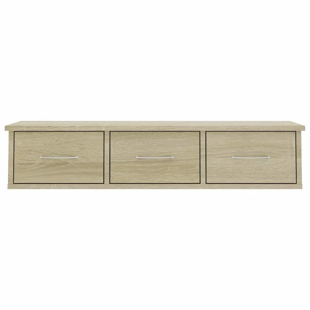 Wall-Mounted Drawer Shelf in Brown Finish
