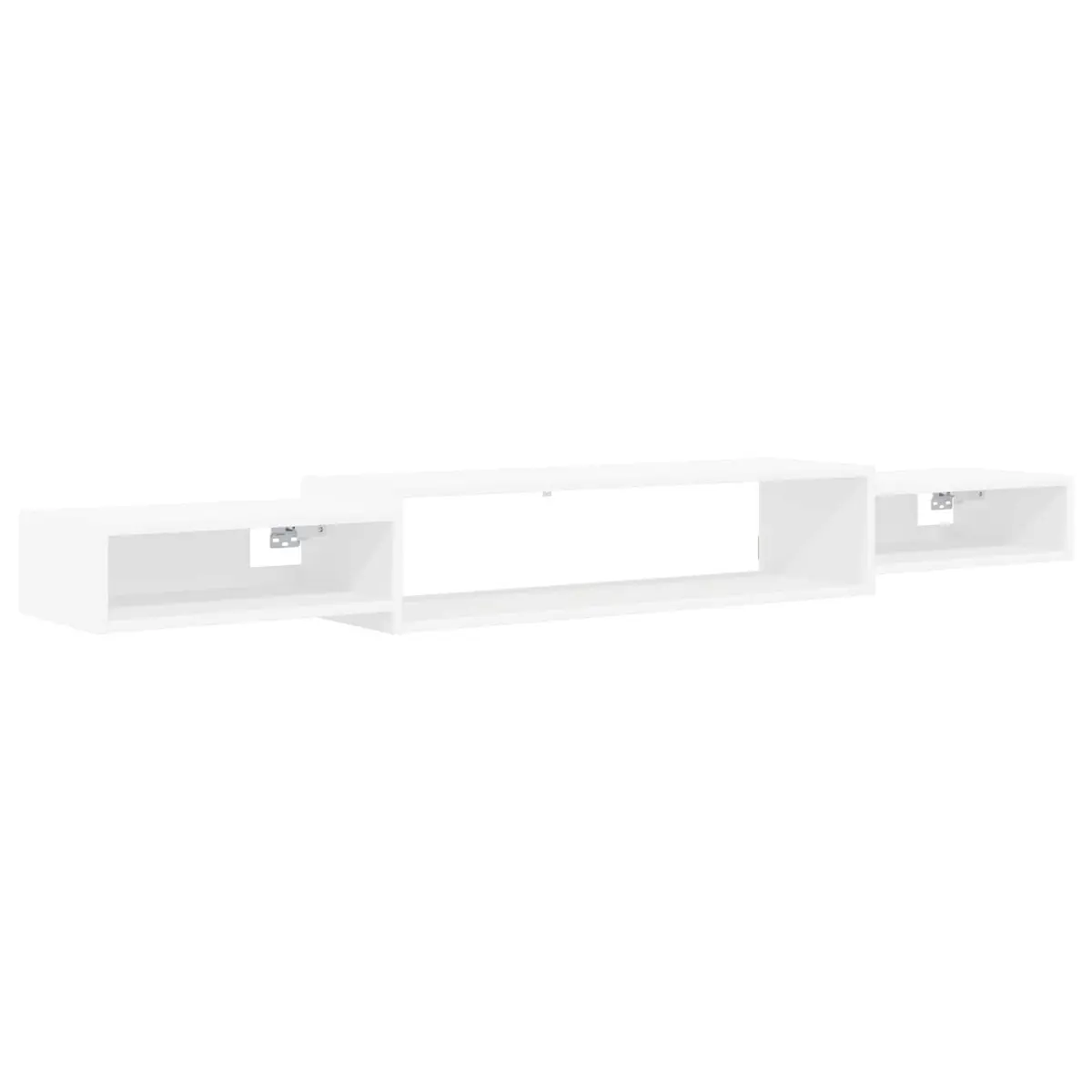 Wall-Mounted TV Cabinet Open Storage 180 x 28 x 21 cm White Shelving Unit