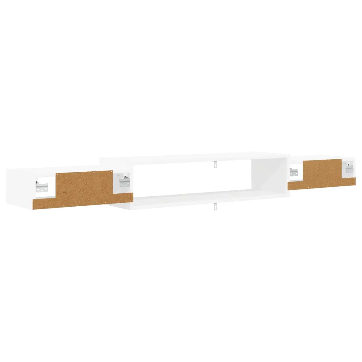 Wall-Mounted TV Cabinet Open Storage 180 x 28 x 21 cm White Shelving Unit