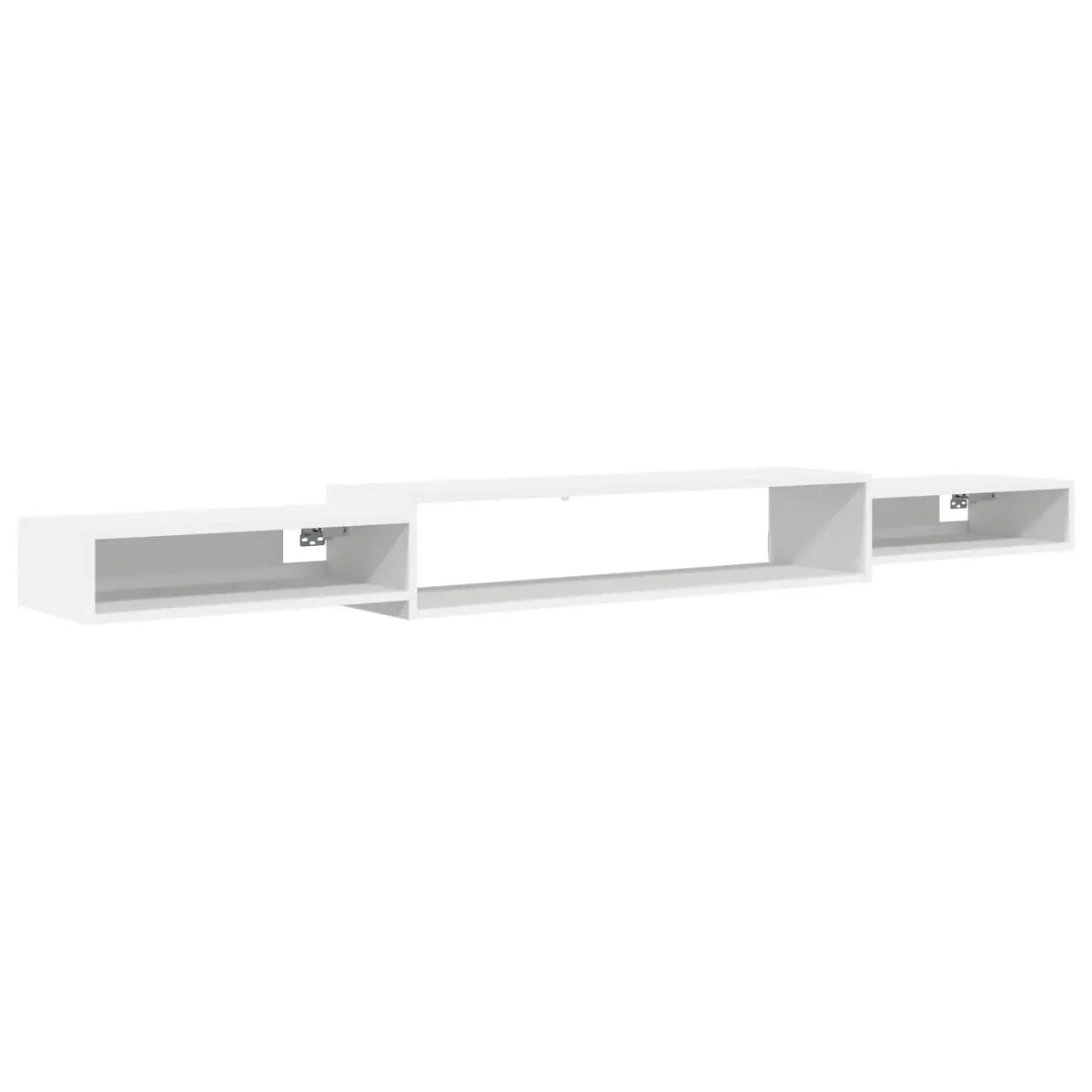 Wall-Mounted TV Cabinet Open Storage Shelf Unit 220x28x21cm White