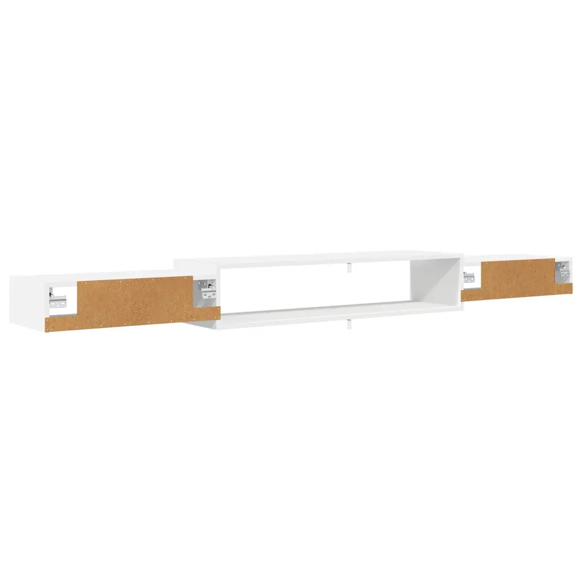 Wall-Mounted TV Cabinet Open Storage Shelf Unit 220x28x21cm White