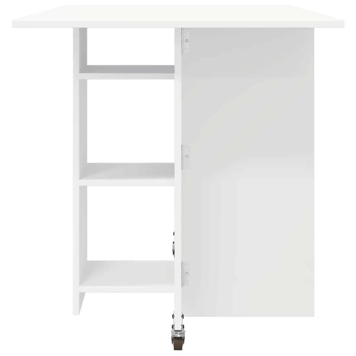 White Dining Table with Storage Shelves