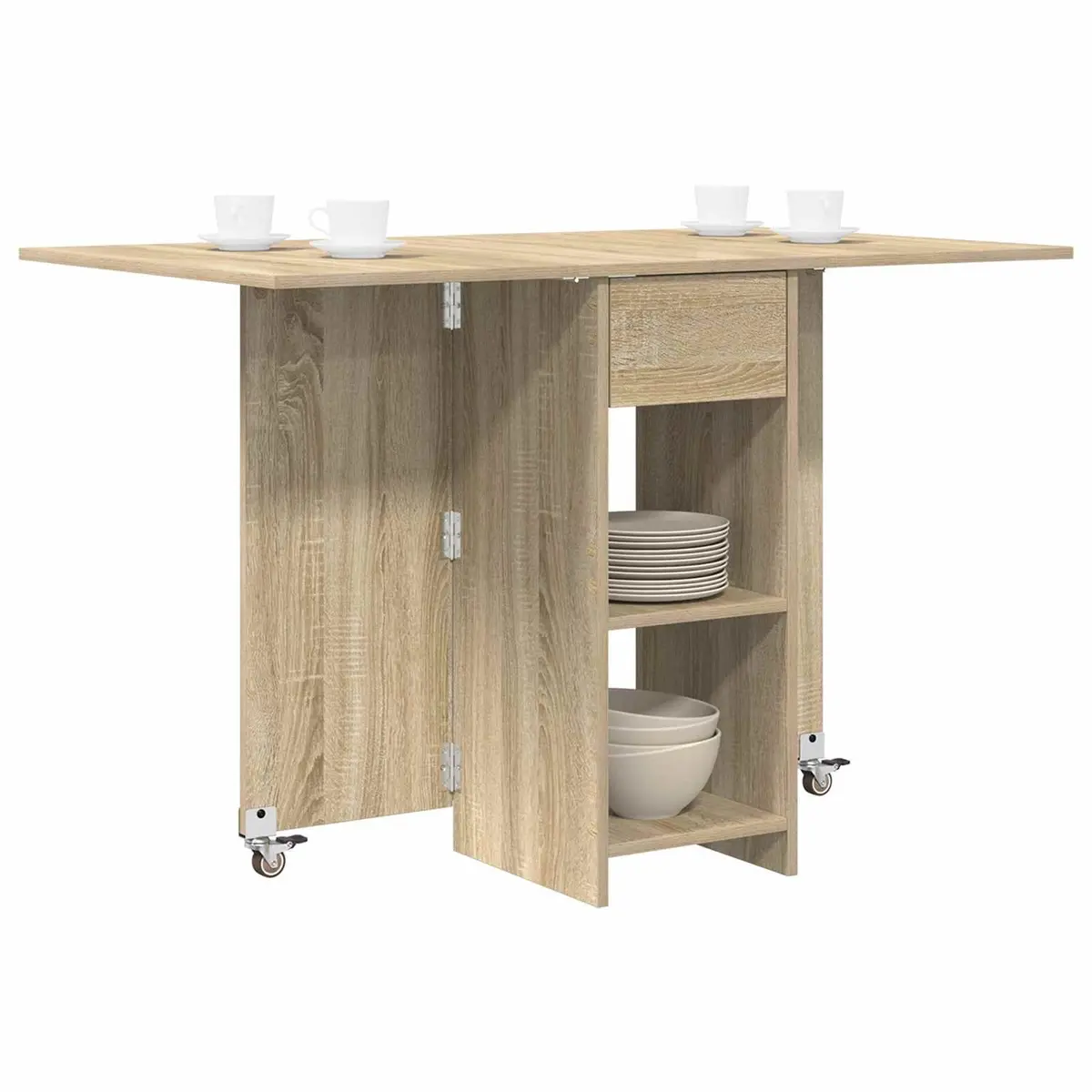 Dining Table with Storage Shelves