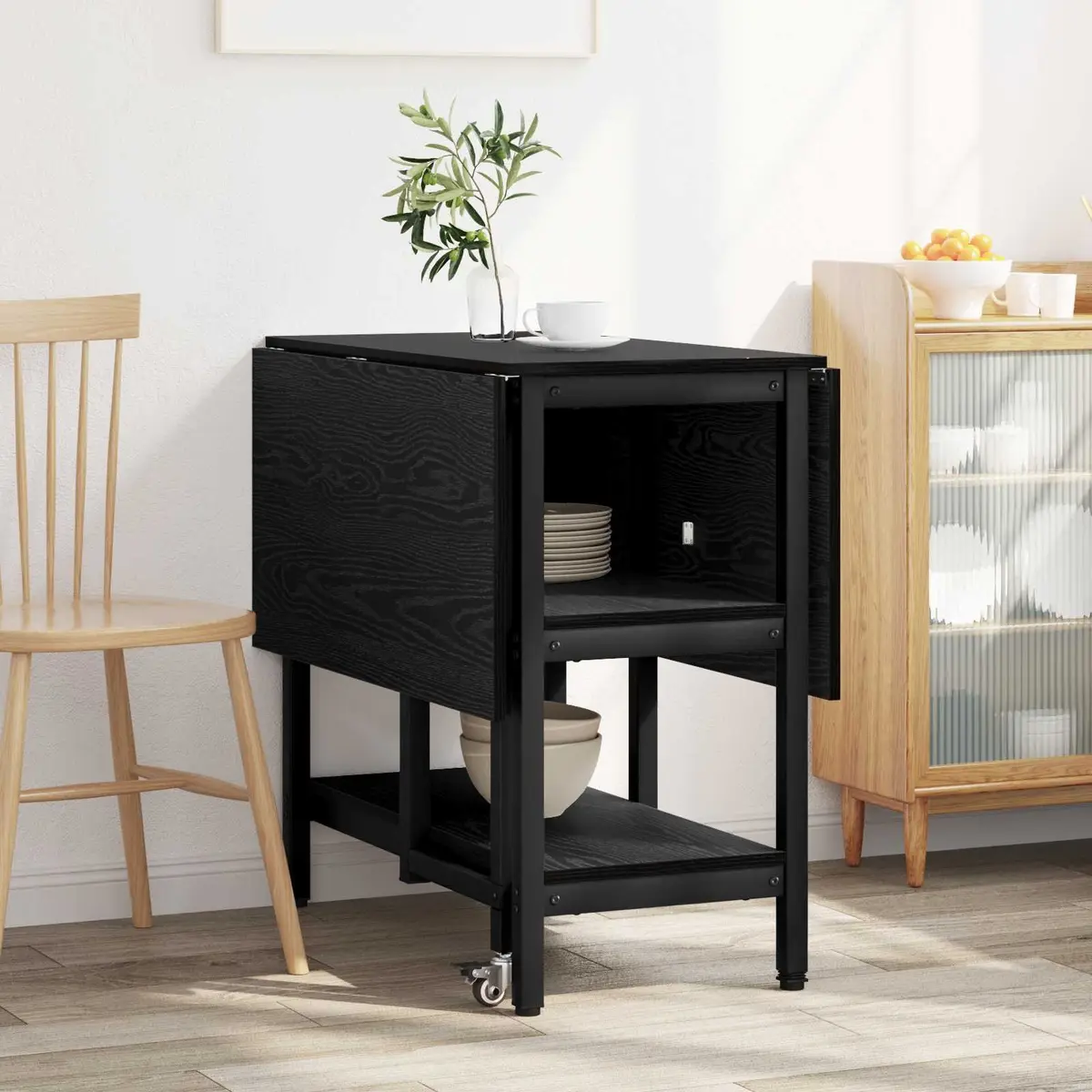 Black Oak Dining Table 122x80x76.5cm
