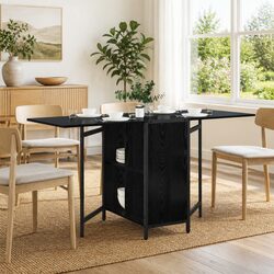 Extendable Black Oak Dining Table for Everyday Use