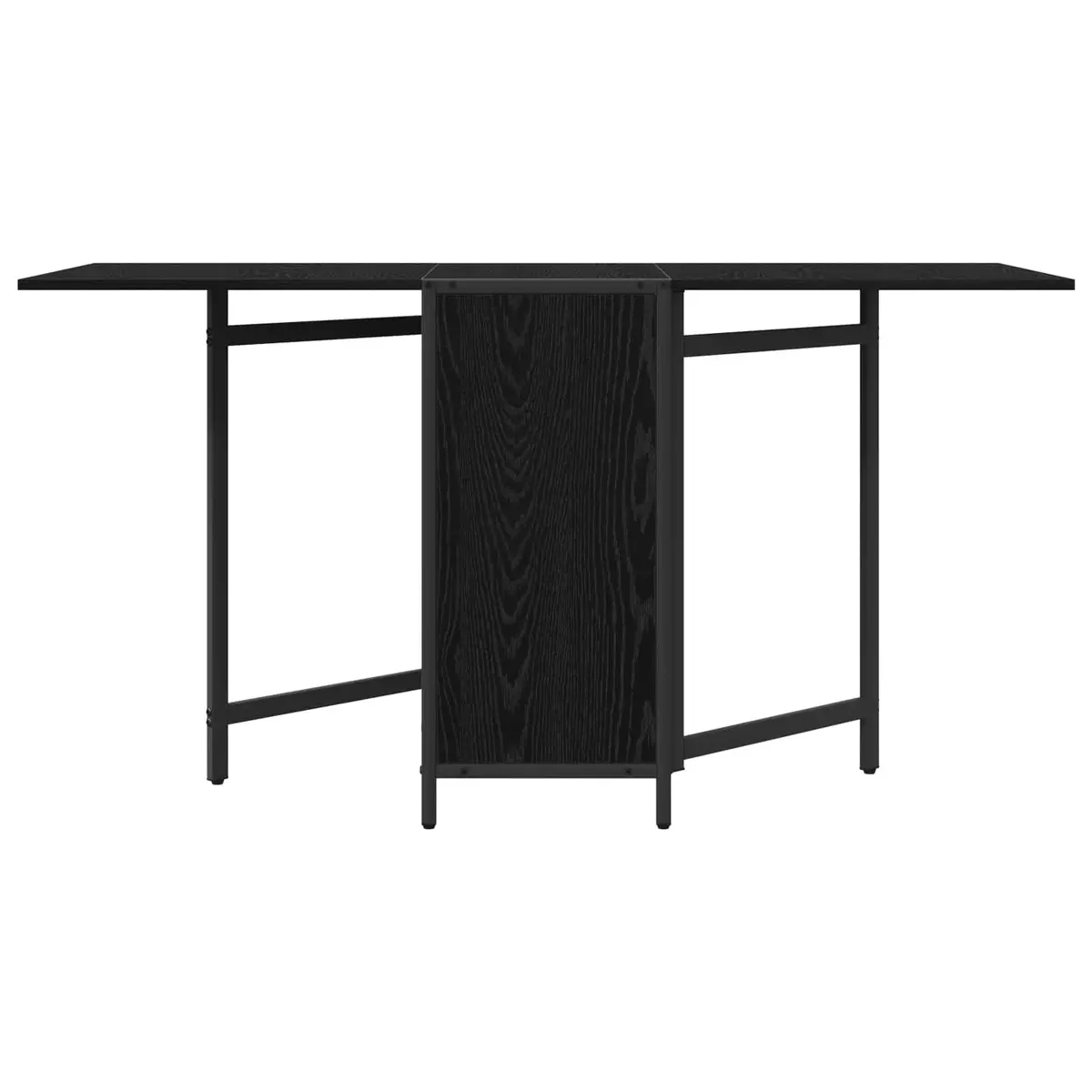 Extendable Dining Table 144x60x75cm Black Oak Kitchen Room Furniture Rectangular