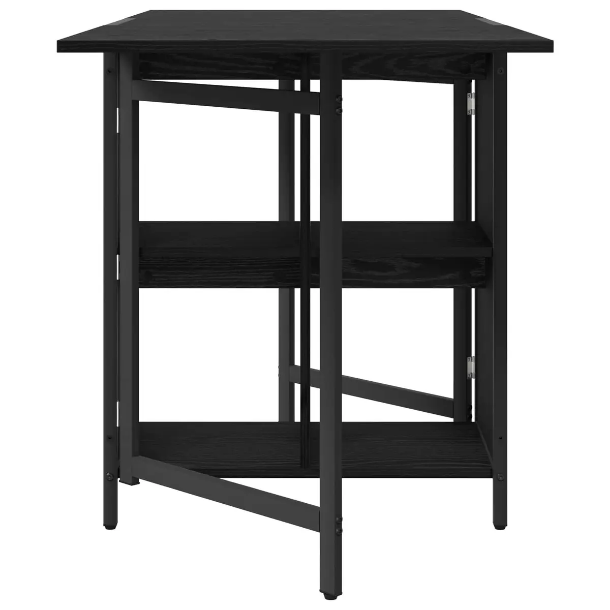 Extendable Dining Table 144x60x75cm Black Oak Kitchen Room Furniture Rectangular