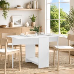 Dining Table 138x70x73.5cm Extendable Folding Engineered Wood White Kitchen