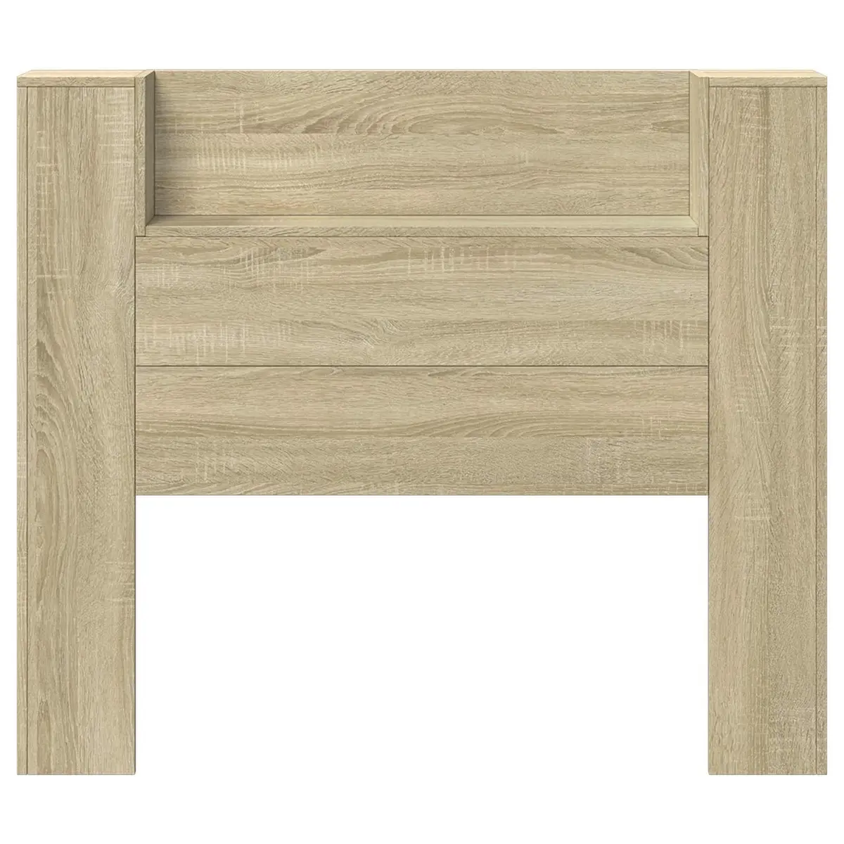 Headboard Cabinet Storage Wall-Mounted 120cm Tan Modern with LED Lights