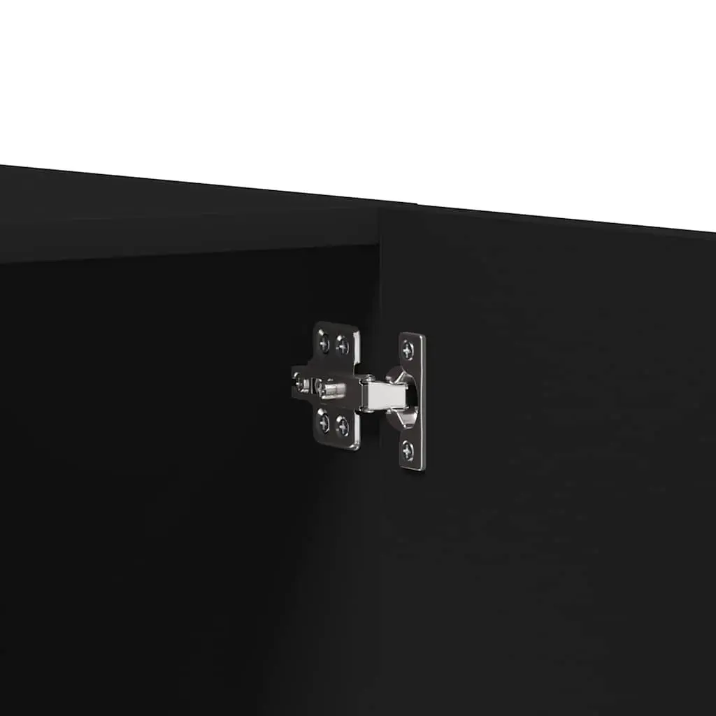 Wardrobe Cabinet Storage Cupboard 80x52x180 cm Black Engineered Wood Hanging Rod