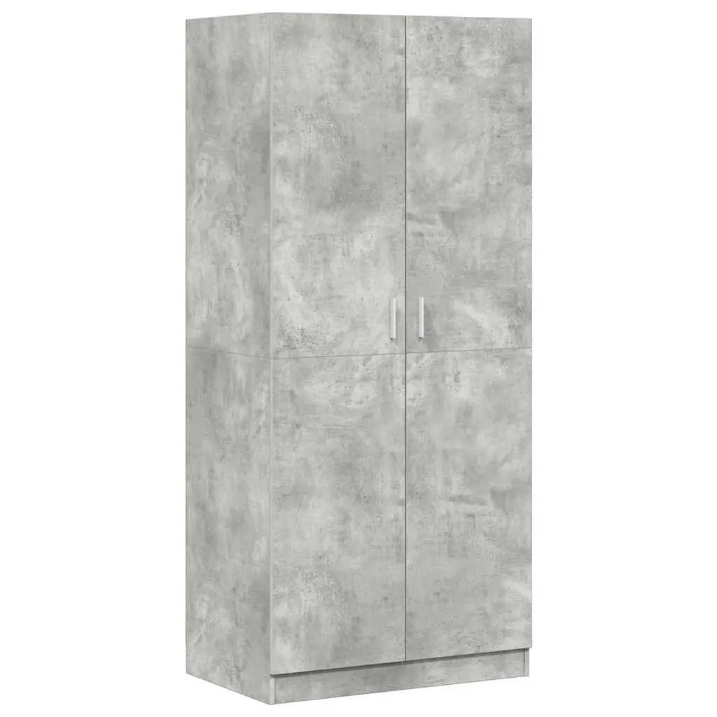 Wardrobe Storage Cabinet Grey 80x52x180 cm Engineered Wood