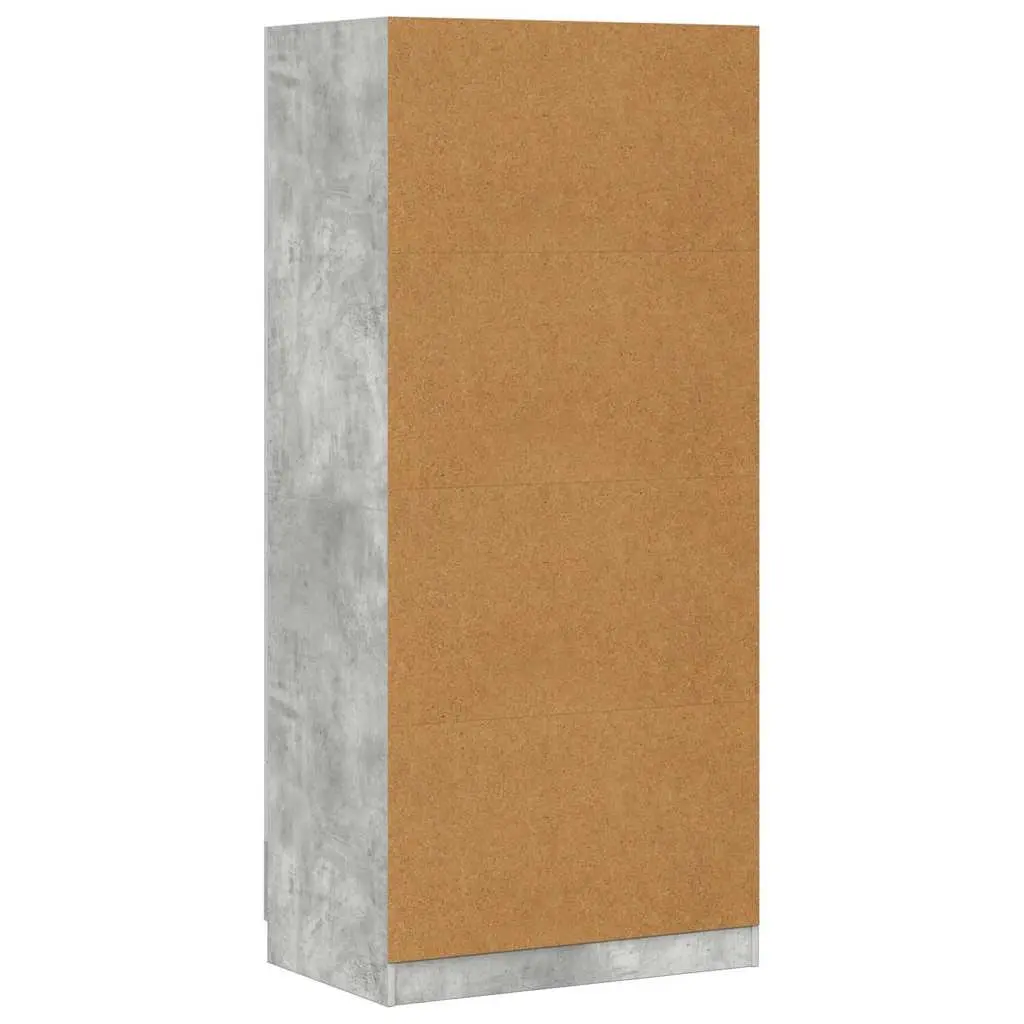 Wardrobe Storage Cabinet Grey 80x52x180 cm Engineered Wood