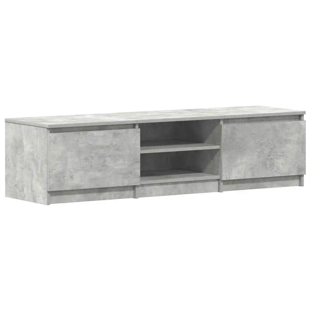 TV Cabinet Storage Unit 140x40x35.5 cm Grey 2 Doors Open Compartments