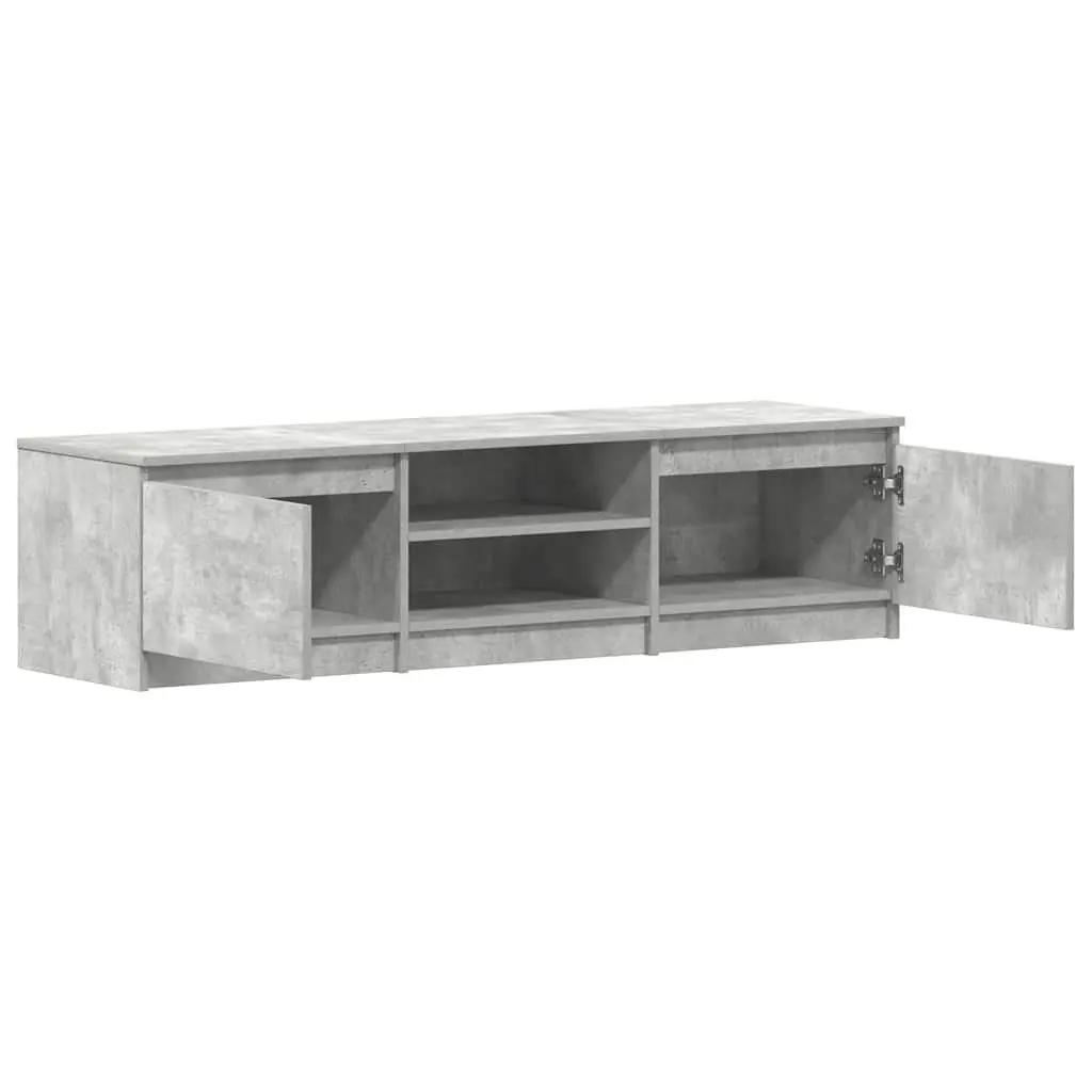 TV Cabinet Storage Unit 140x40x35.5 cm Grey 2 Doors Open Compartments