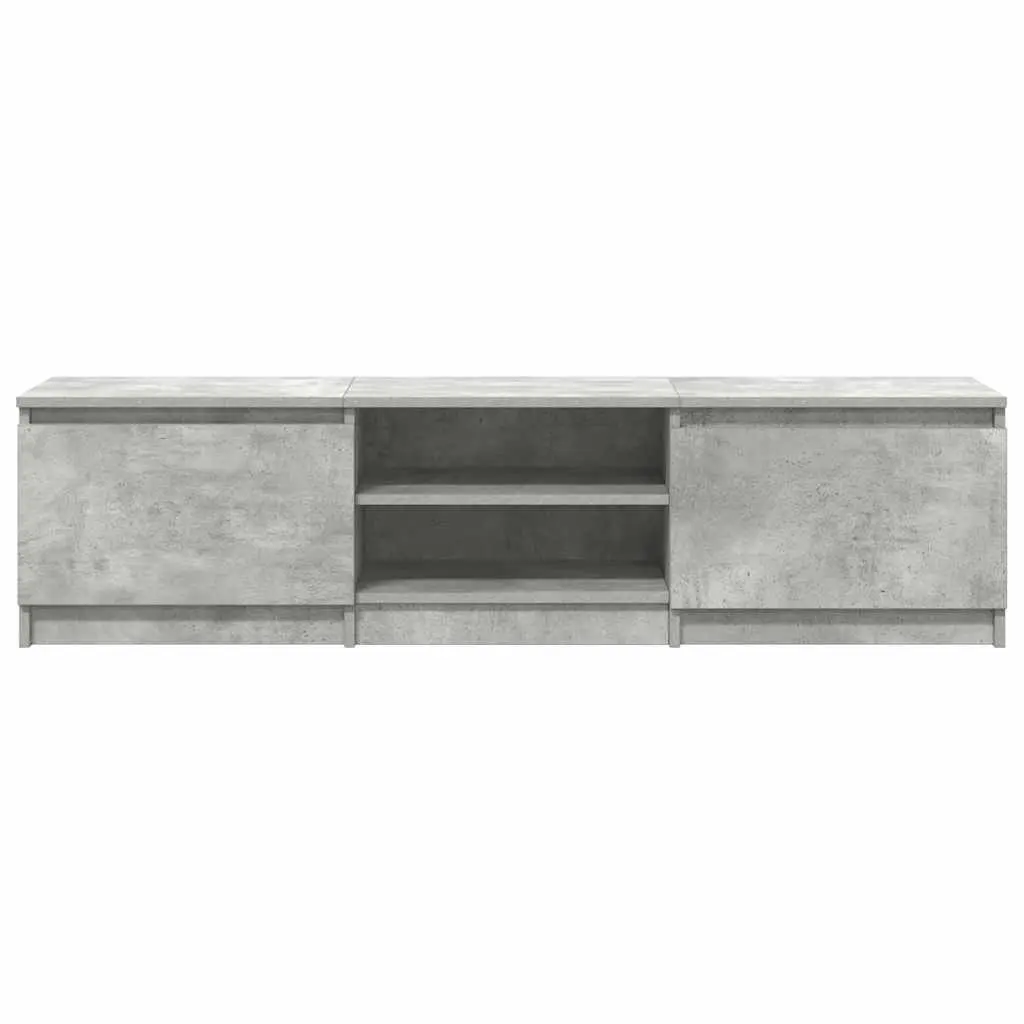 TV Cabinet Storage Unit 140x40x35.5 cm Grey 2 Doors Open Compartments