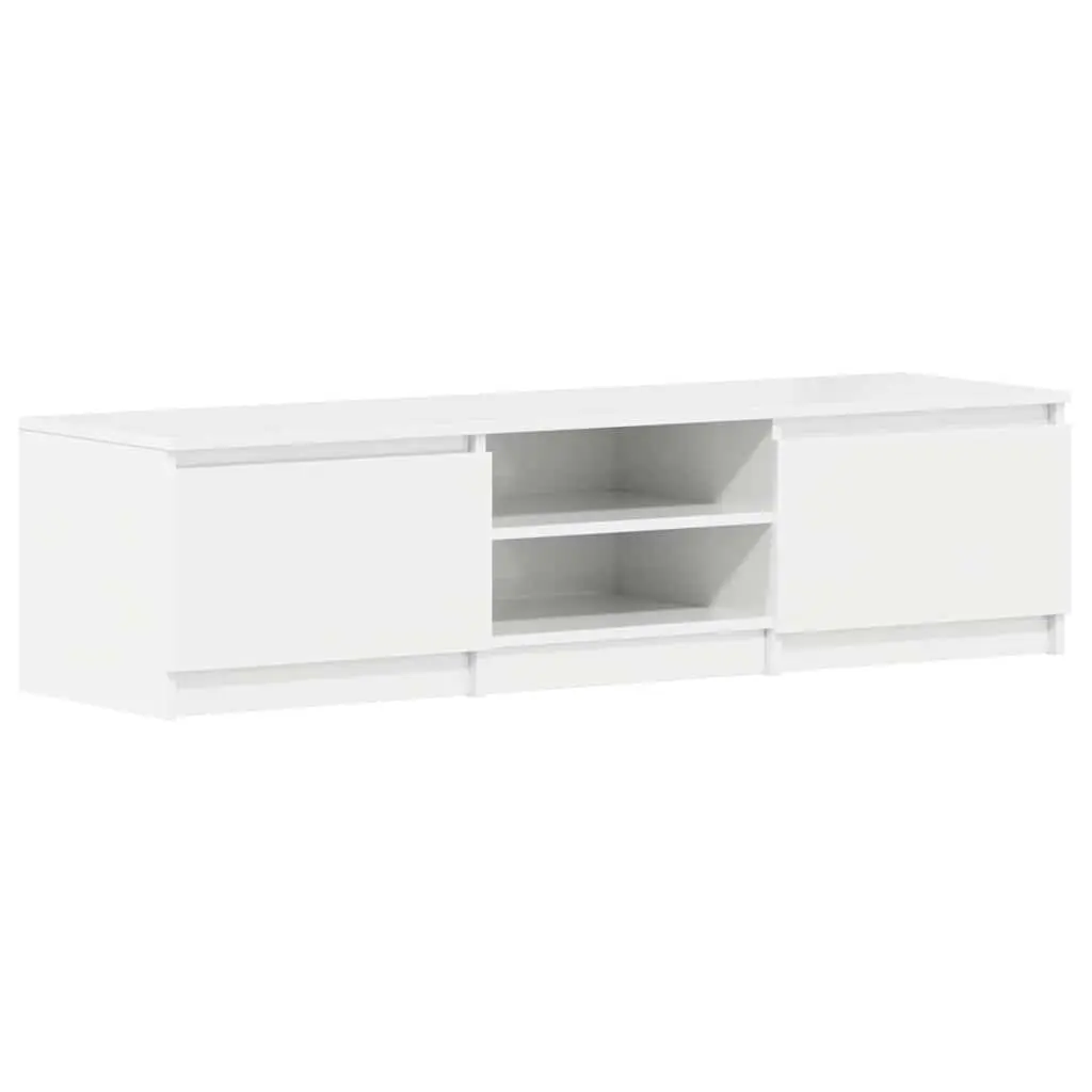 TV Cabinet White High Gloss 140cm Wide Modern Living Room Media Entertainment