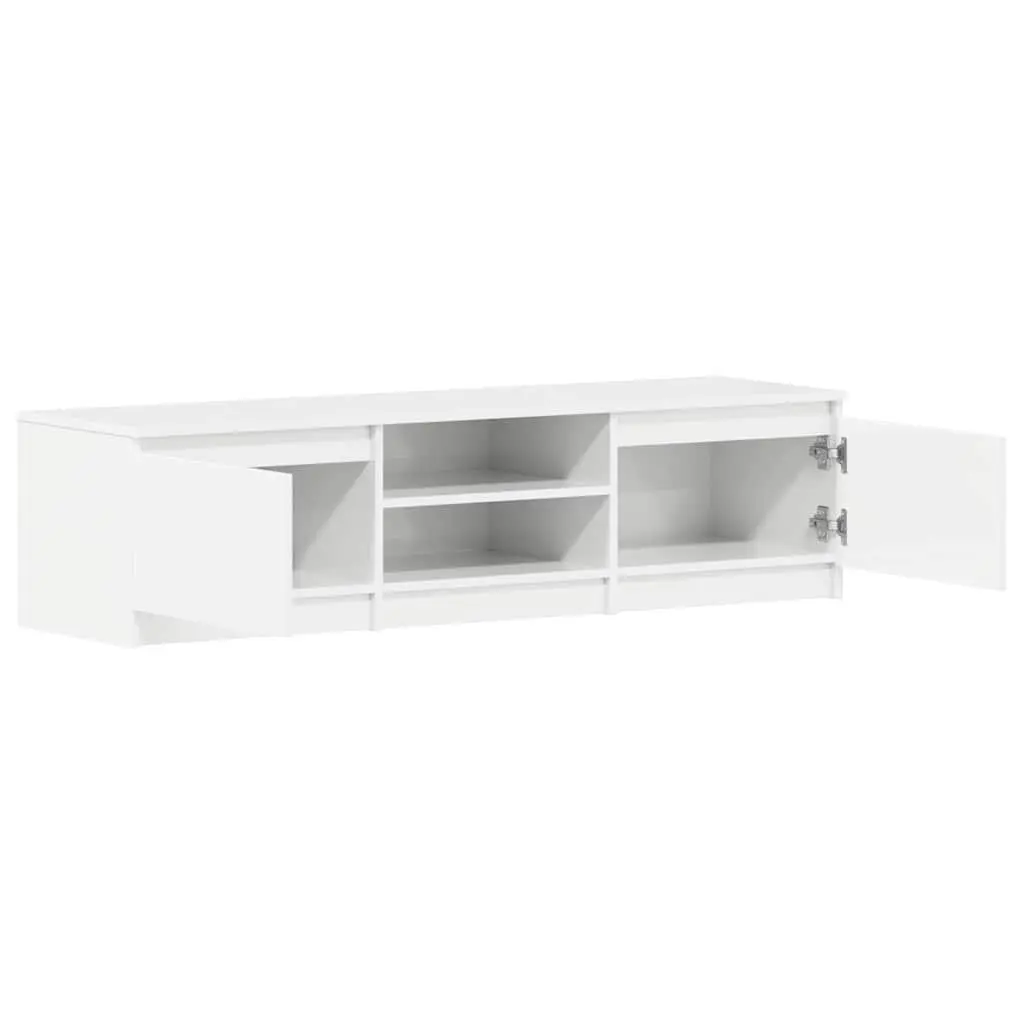 TV Cabinet White High Gloss 140cm Wide Modern Living Room Media Entertainment