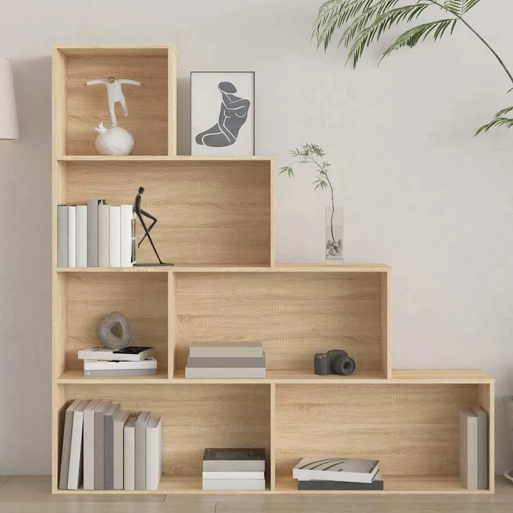 Book Cabinet Room Divider 155x24x160cm Brown 6-Shelf Storage Rack Engineered Wood