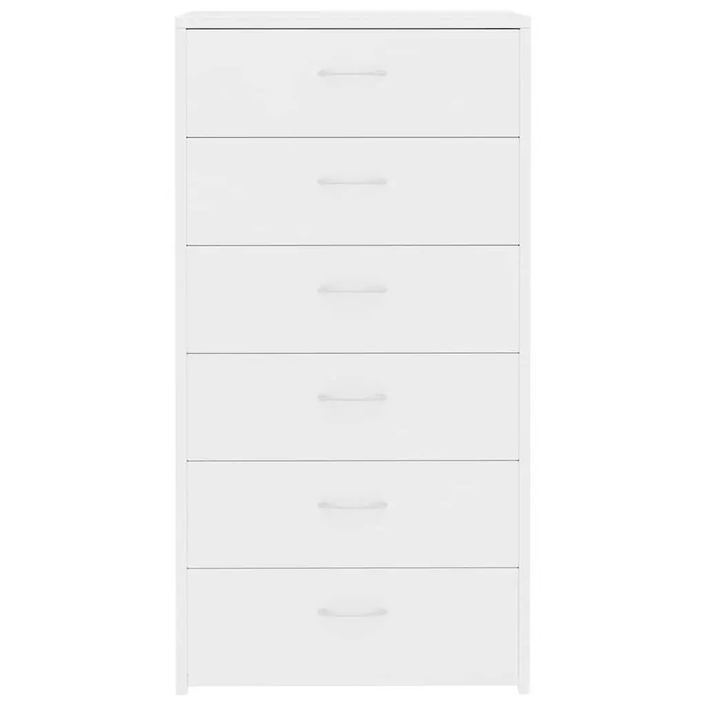 Sideboard Cabinet Storage Furniture 6 Drawers White 50W x 34D x 96H cm