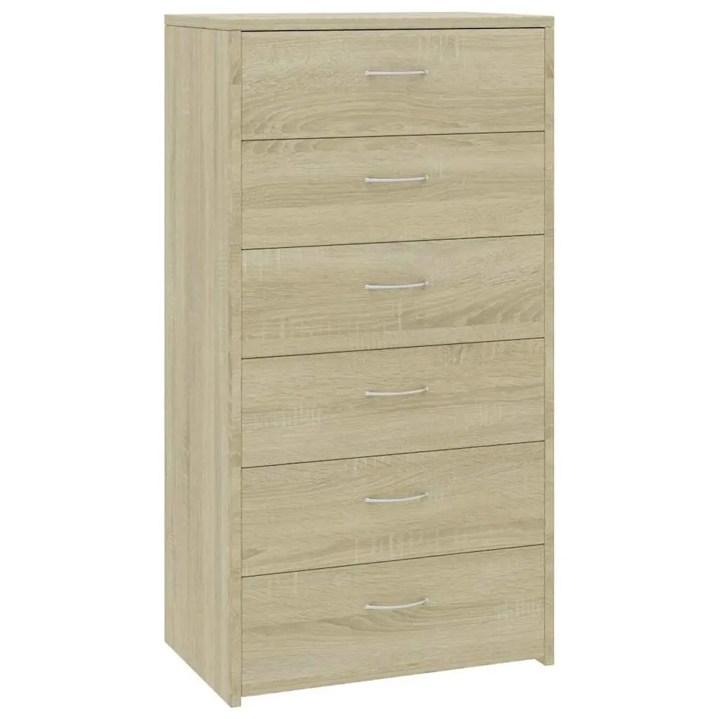 Brown Storage Sideboard with 6 Spacious Drawers