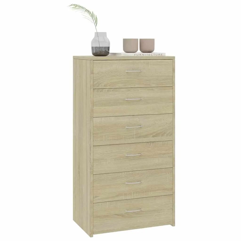 Brown Storage Sideboard with 6 Spacious Drawers