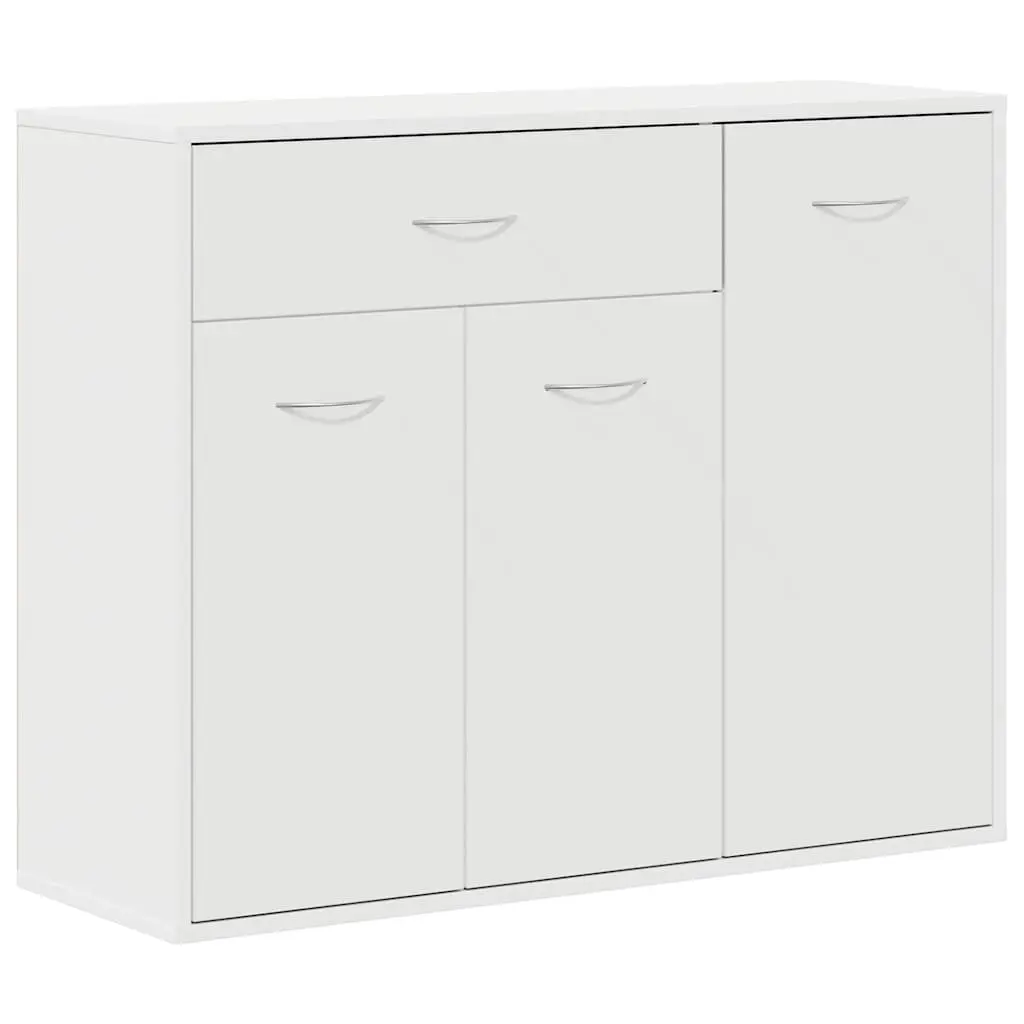 Sideboard White 88x30x70 cm Storage Cabinet Engineered Wood Drawer Doors Buffet