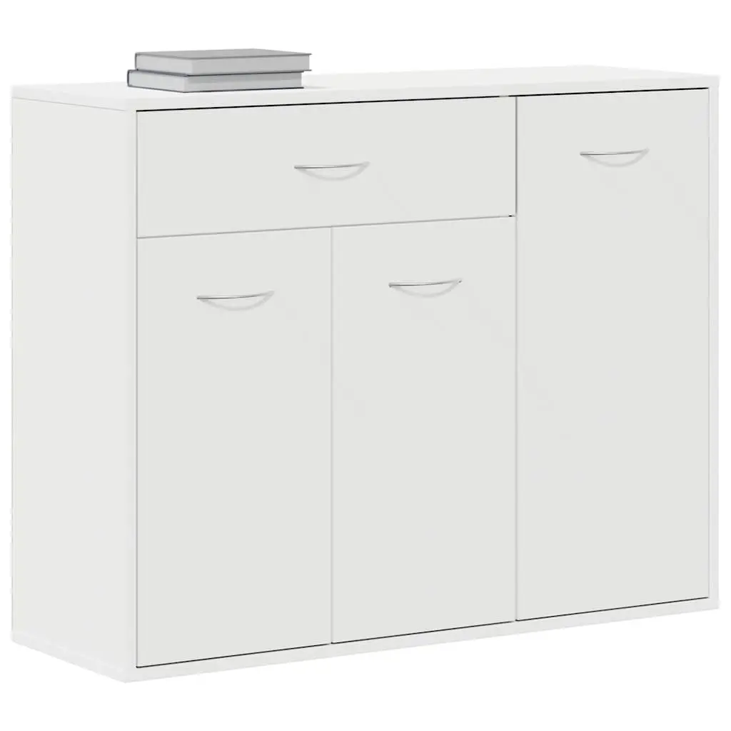 Sideboard White 88x30x70 cm Storage Cabinet Engineered Wood Drawer Doors Buffet