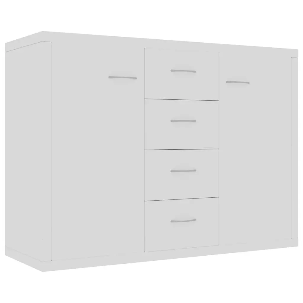 Sideboard Storage Unit 88x30x65cm White with 4 Drawers 2 Doors