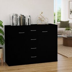Reliable Black Sideboard with 4 Storage Drawers