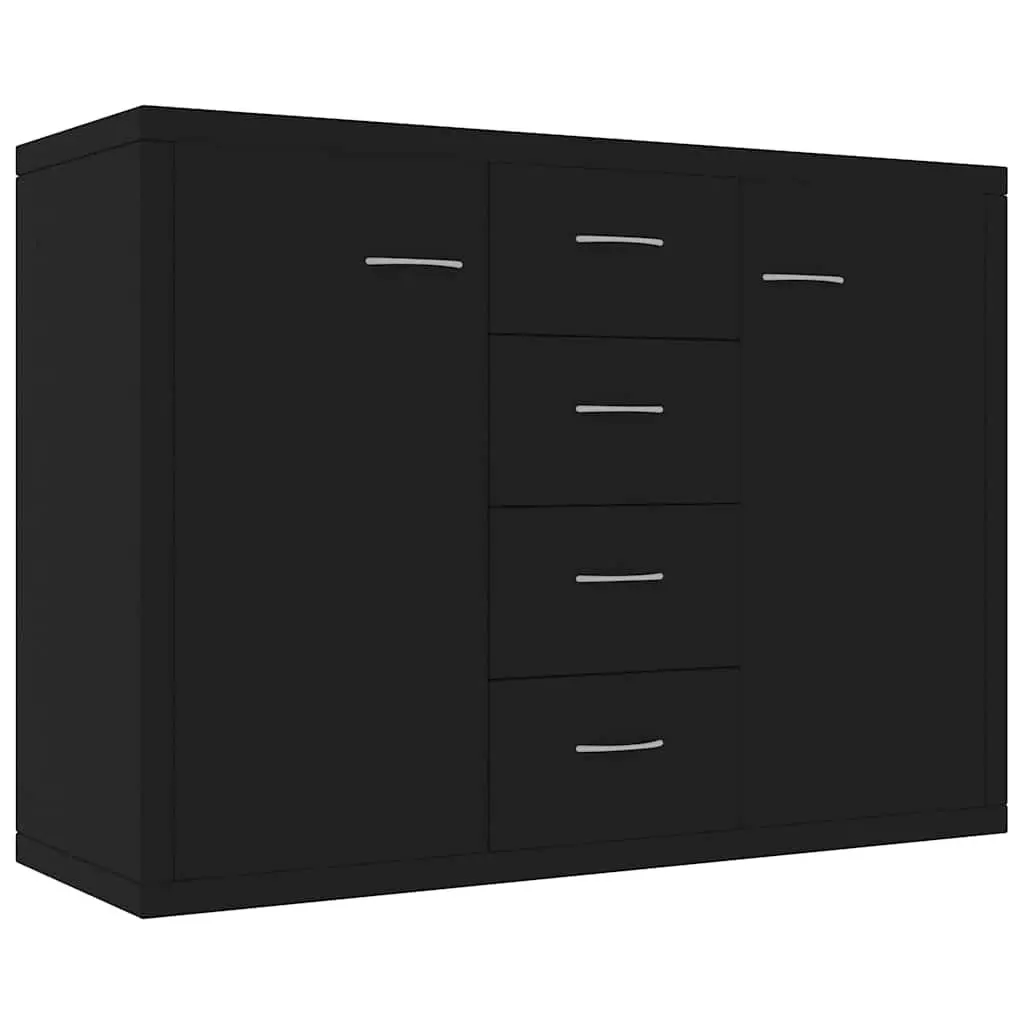 Black Sideboard with 4 Storage Drawers