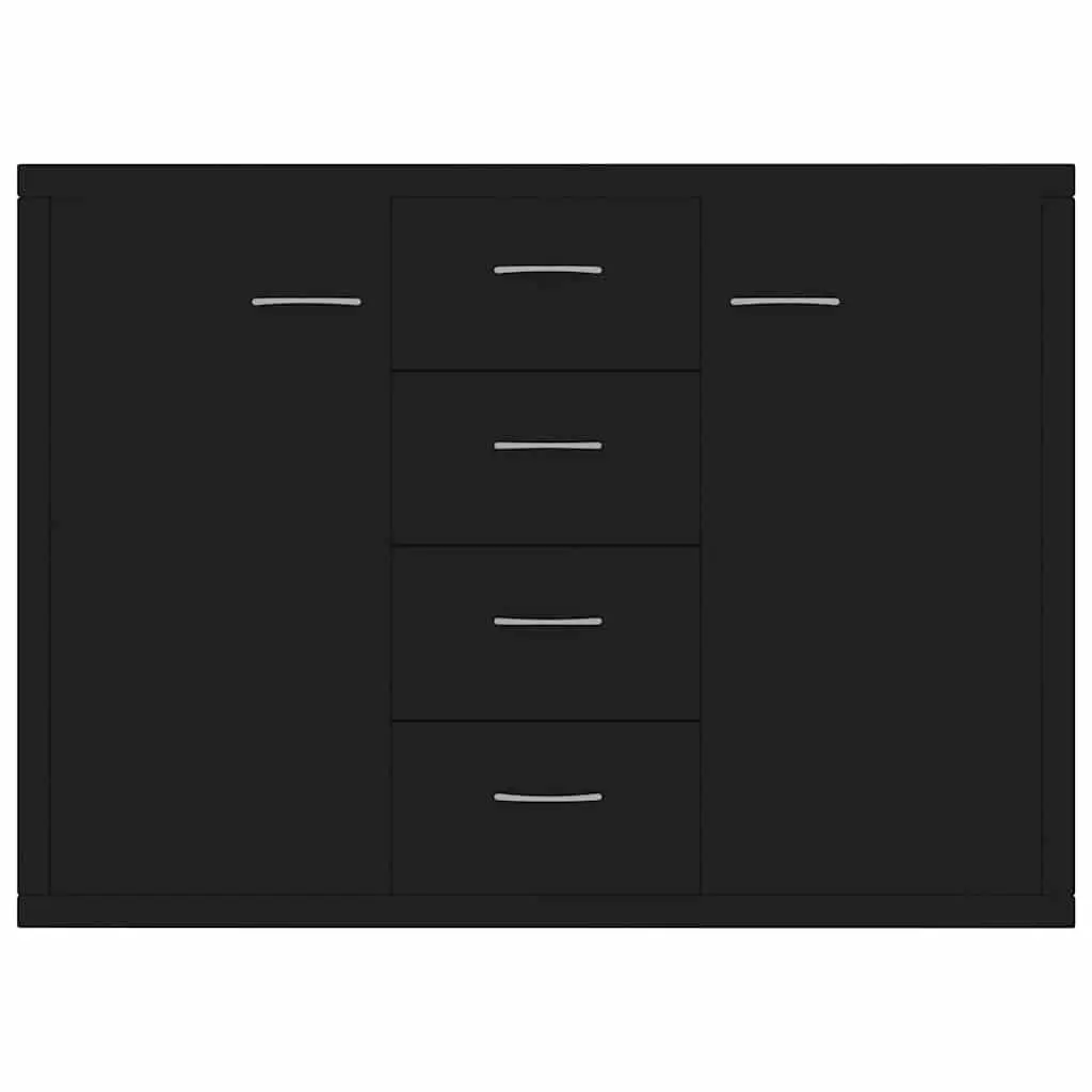 Black Sideboard with 4 Storage Drawers