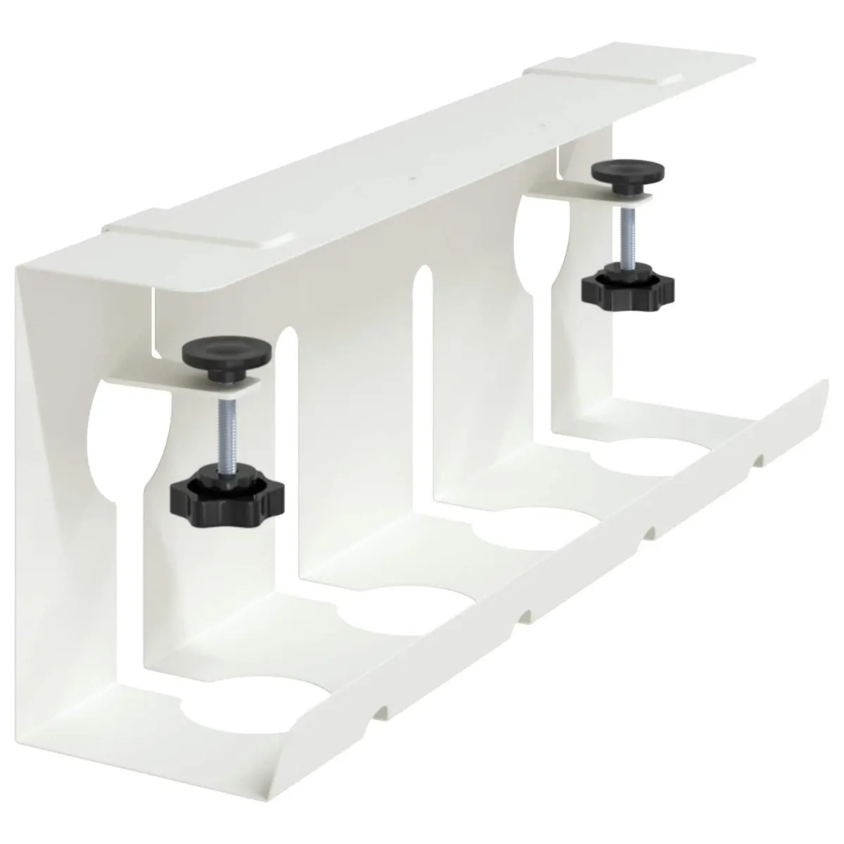 Under Desk Cable Management Tray Organiser 2 pcs White Cold-rolled Steel