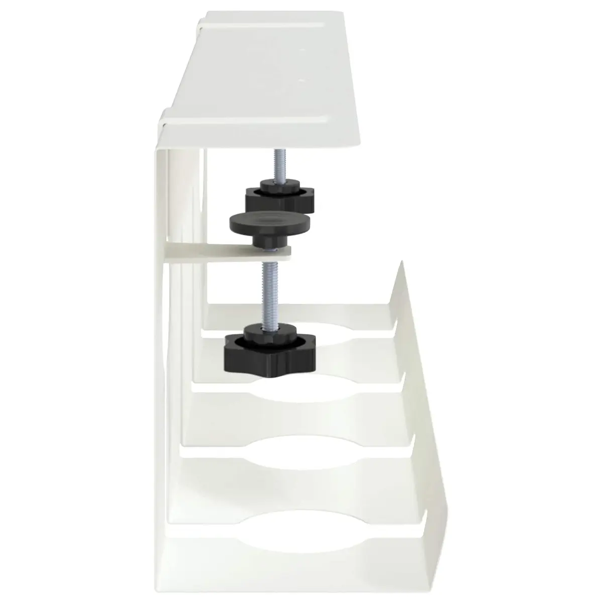 Under Desk Cable Management Tray Organiser 2 pcs White Cold-rolled Steel