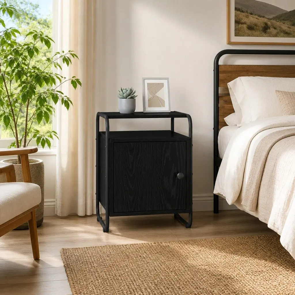 Black Bedside Cabinet with Modern Appeal