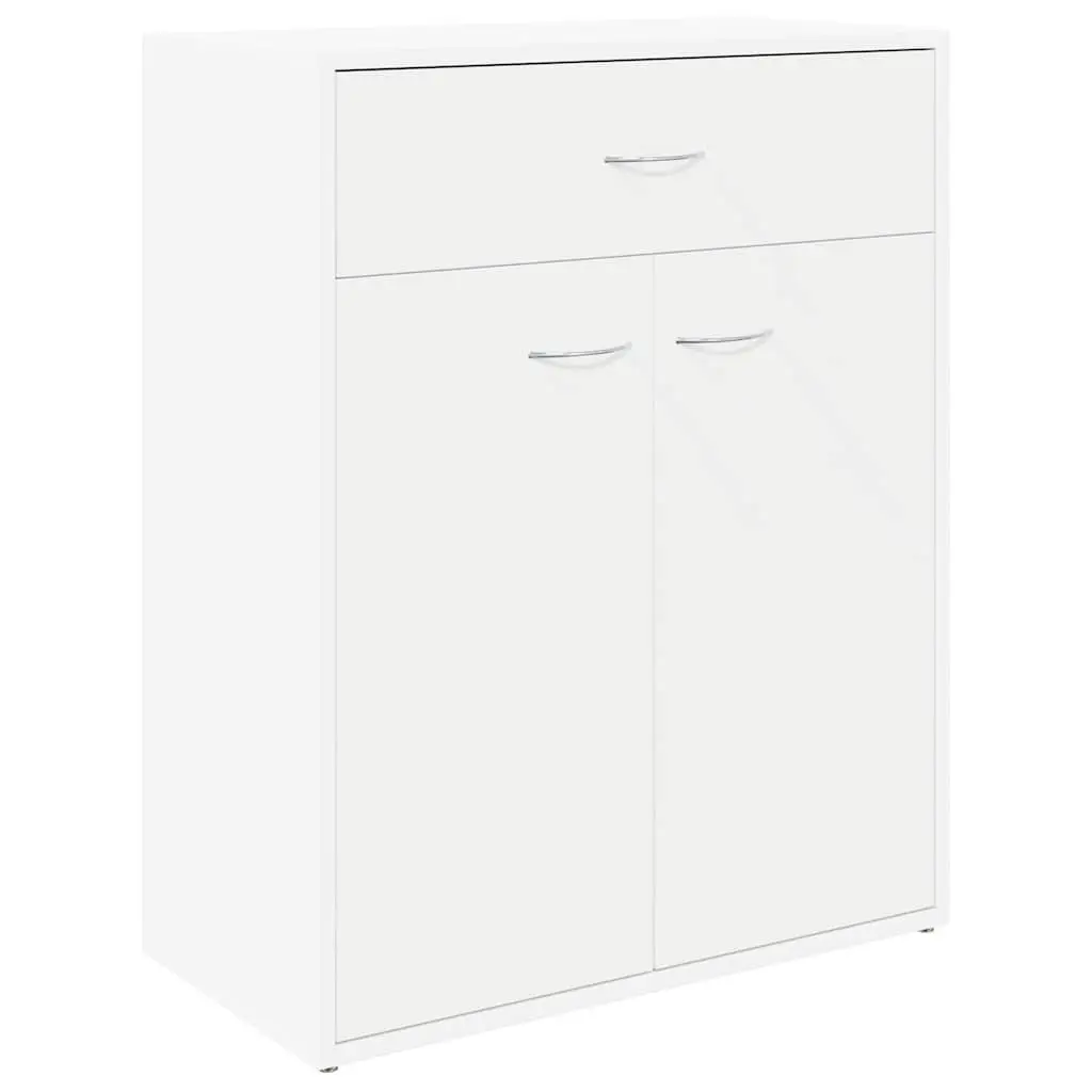 Sideboard Storage Cabinet 2 Doors 1 Drawer Living Room Furniture 60W x 30D x 75H cm White