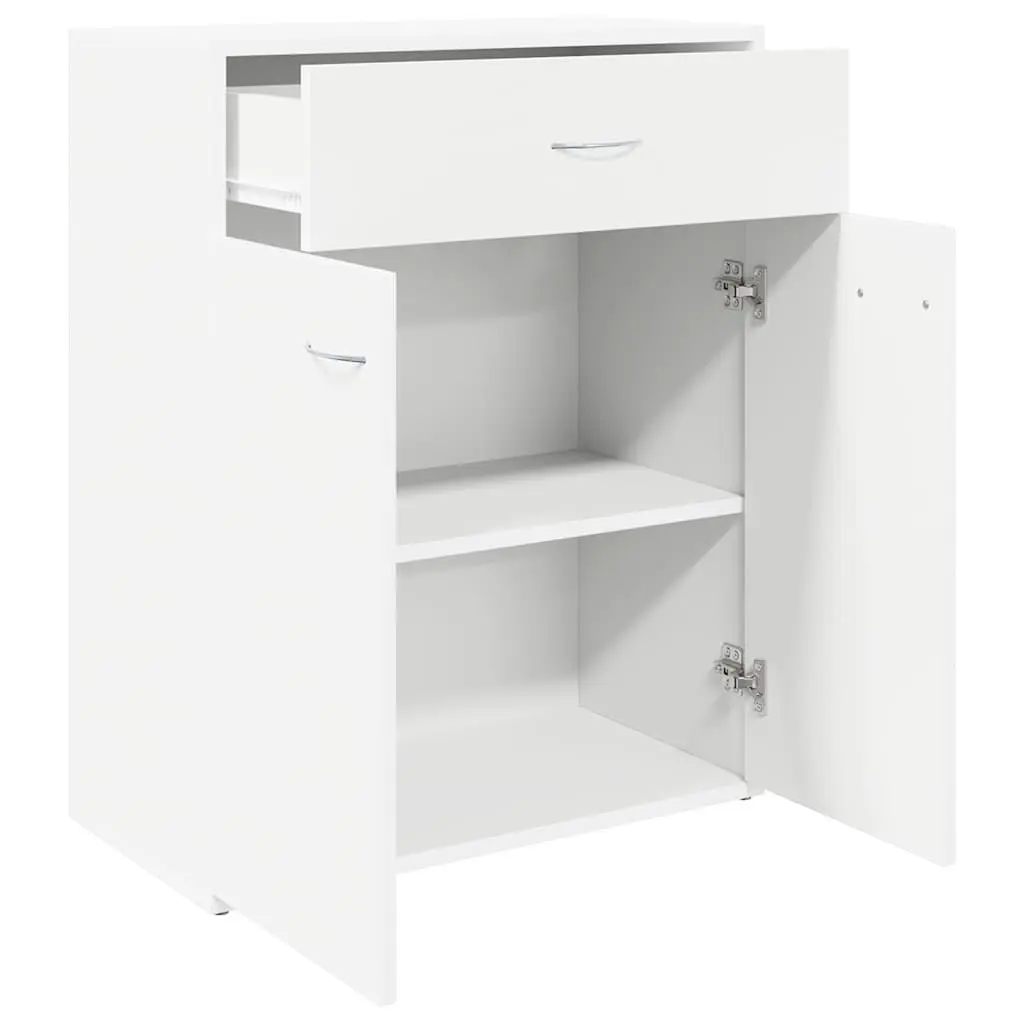 Sideboard Storage Cabinet 2 Doors 1 Drawer Living Room Furniture 60W x 30D x 75H cm White