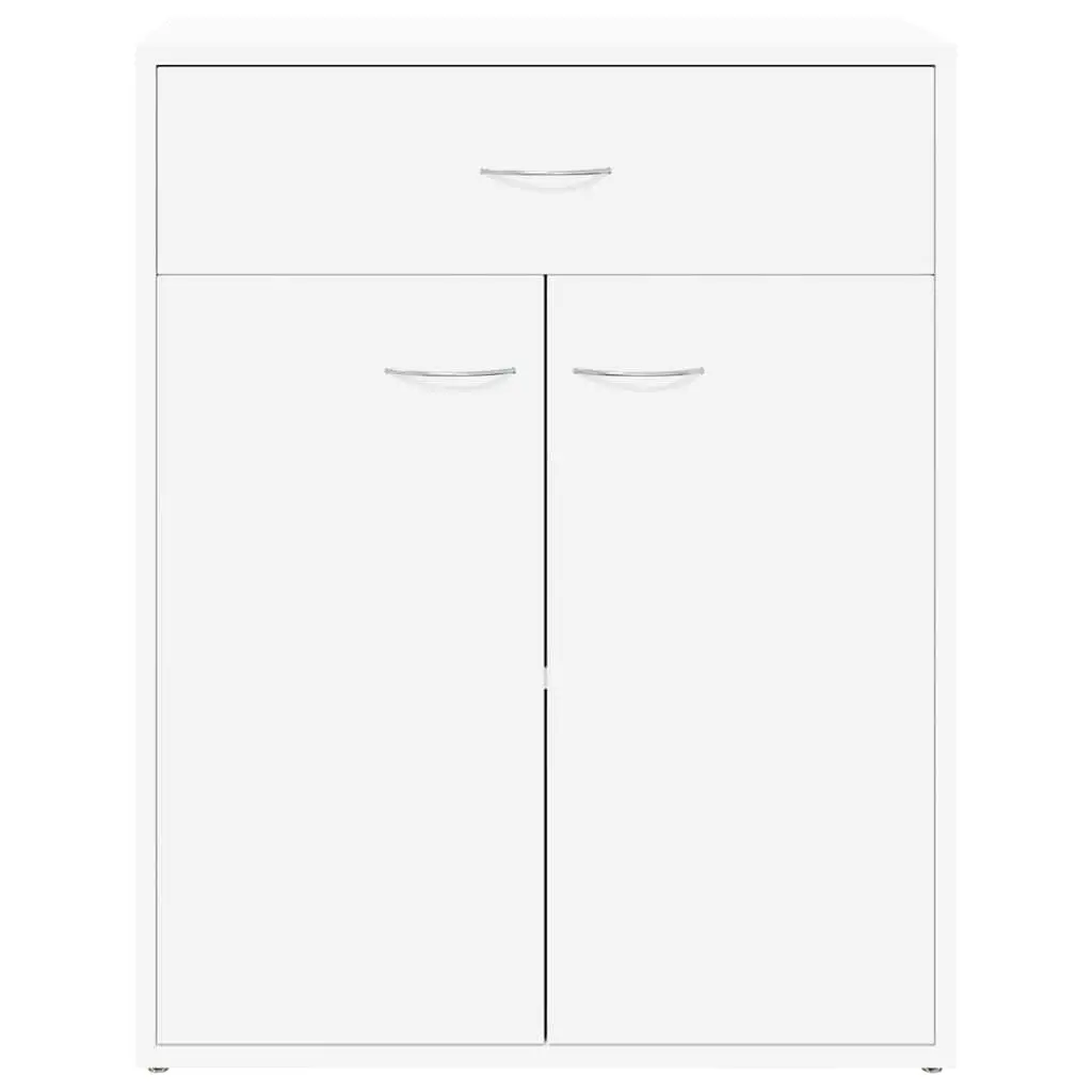 Sideboard Storage Cabinet 2 Doors 1 Drawer Living Room Furniture 60W x 30D x 75H cm White