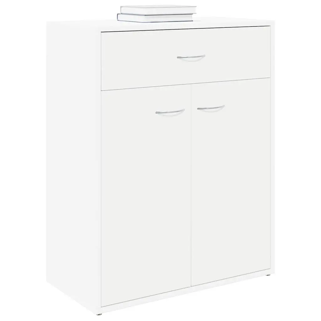 Sideboard Storage Cabinet 2 Doors 1 Drawer Living Room Furniture 60W x 30D x 75H cm White