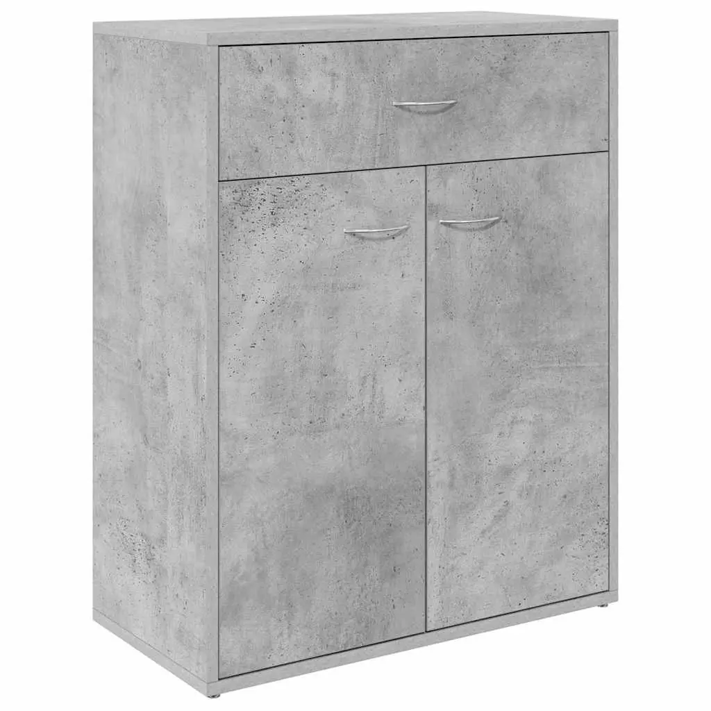 Minimalist Storage Cabinet Grey 60x30x75cm with 2 Doors and Drawer