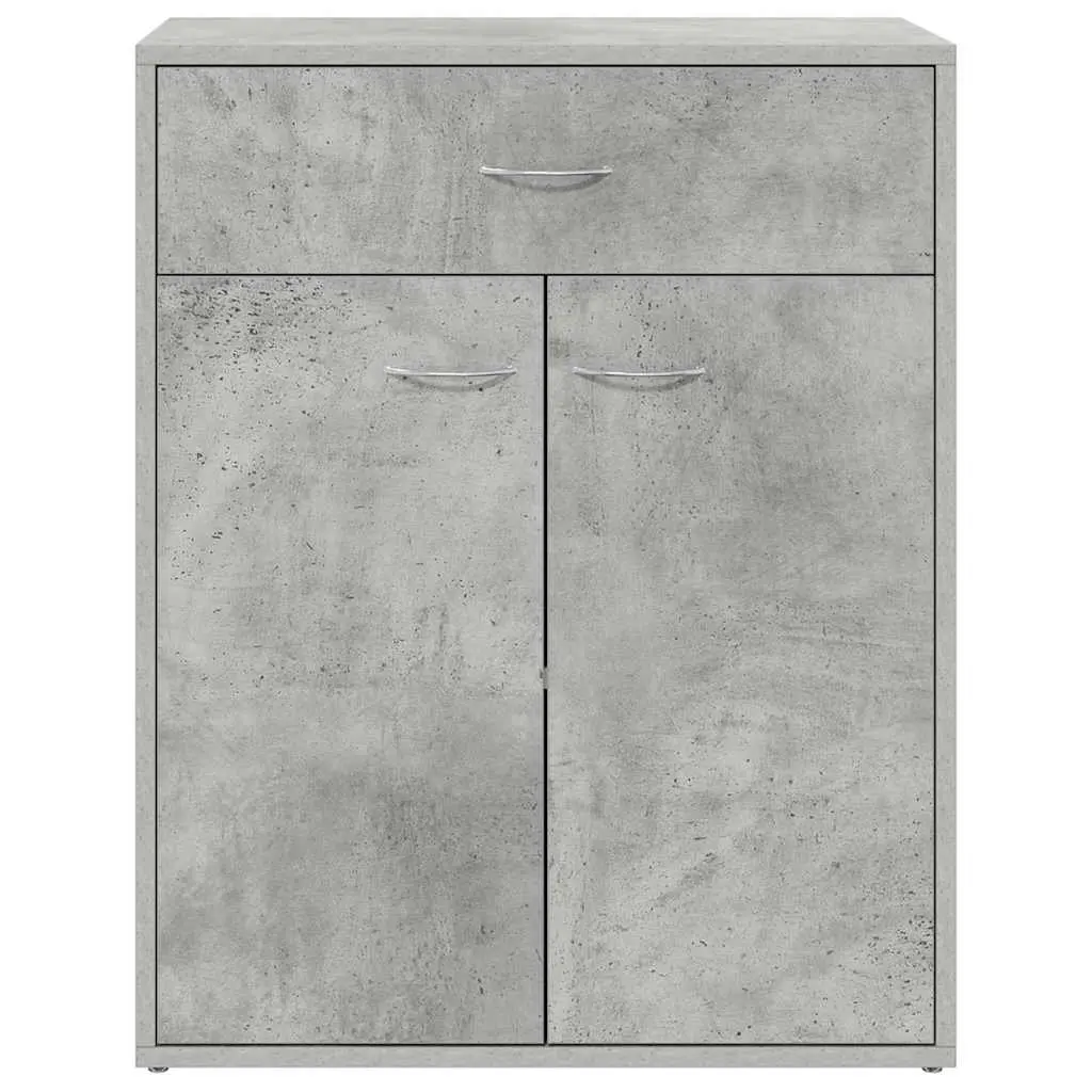Minimalist Storage Cabinet Grey 60x30x75cm with 2 Doors and Drawer