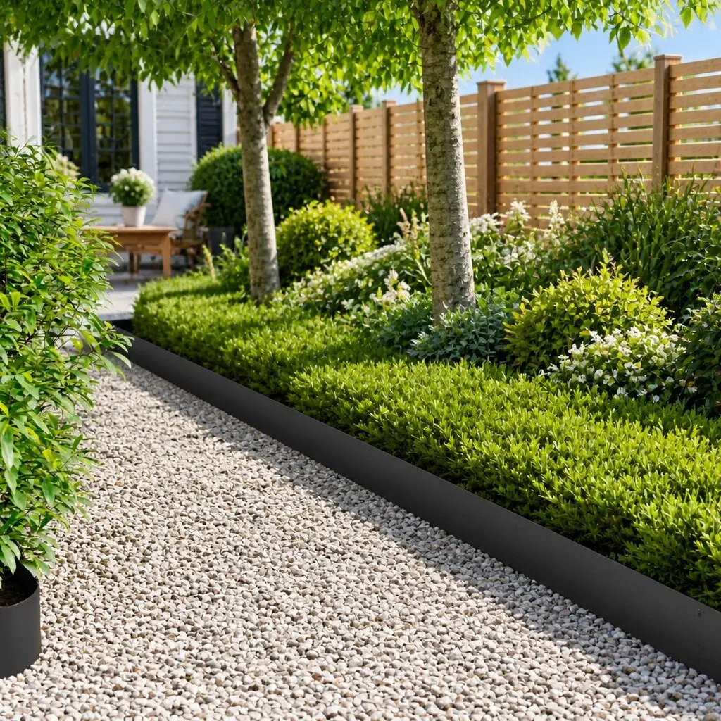 Garden Lawn Edging Steel Black Border 103 x 20 cm Flexible 20 Pieces