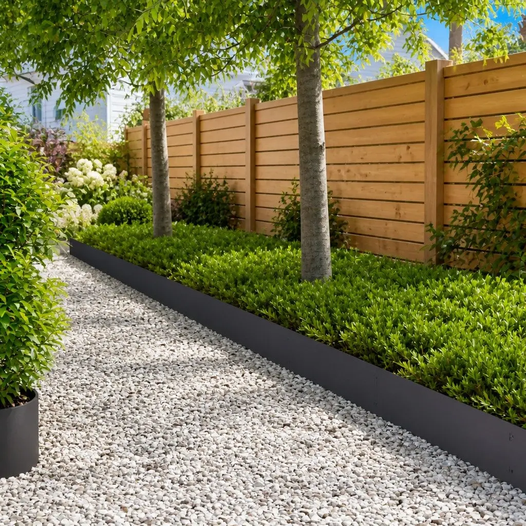 Steel Lawn Edging Flexible Borders 10 Piece Black Outdoor Landscaping