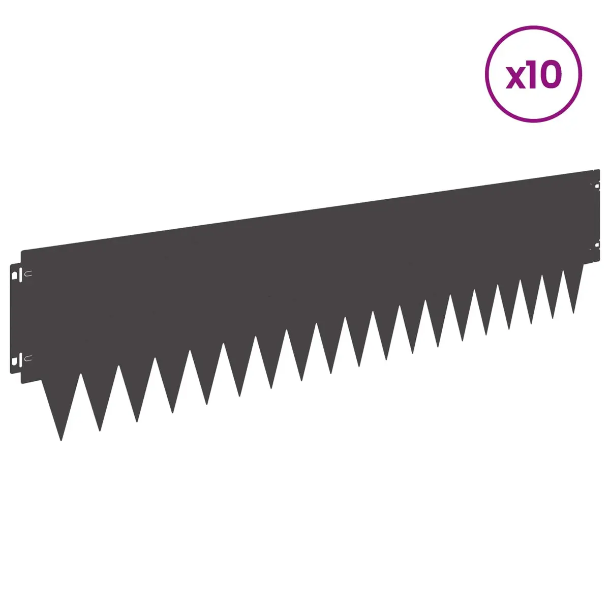 Steel Lawn Edging Flexible Borders 10 Piece Black Outdoor Landscaping