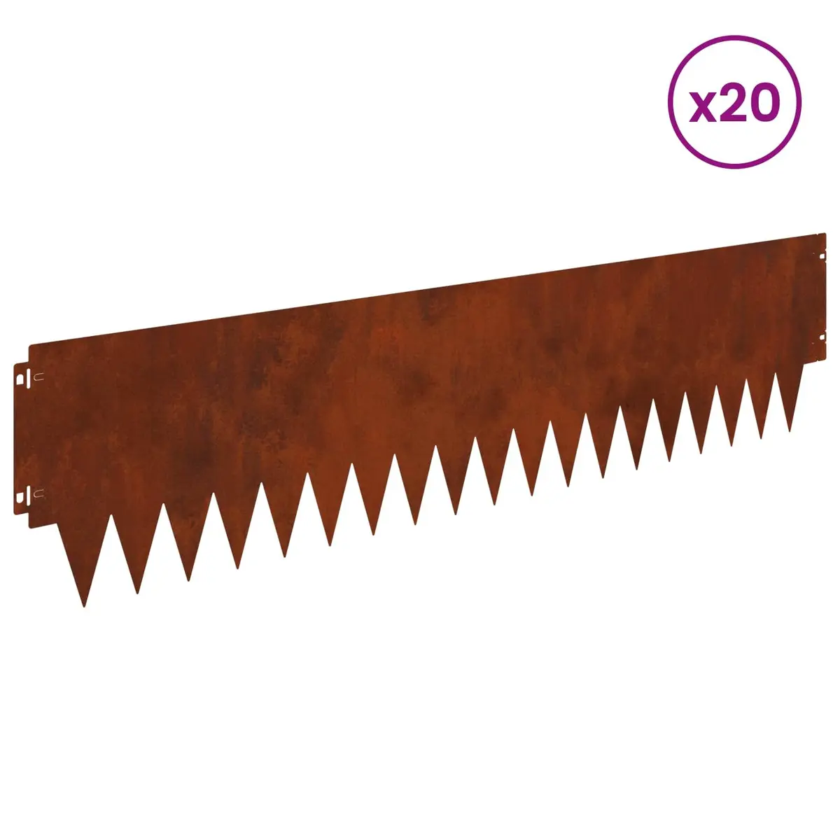 Flexible Interlocking Steel Garden Border 20 Piece Brown Edging для Landscaping and Outdoor Spaces