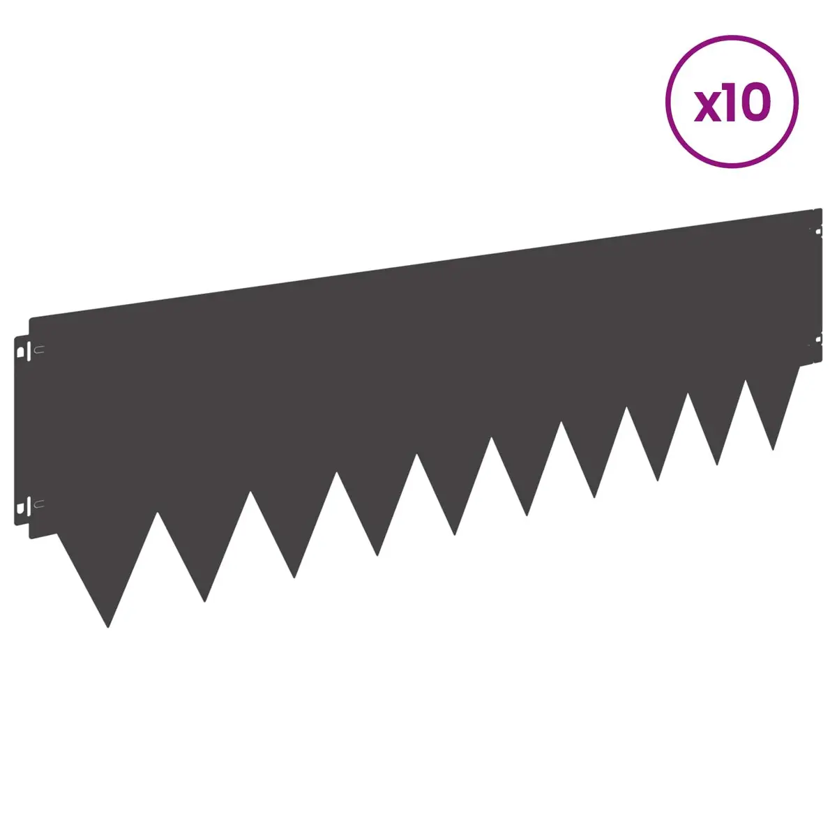 Steel Lawn Edging Flexible 103 x 30 cm Black 10 Piece