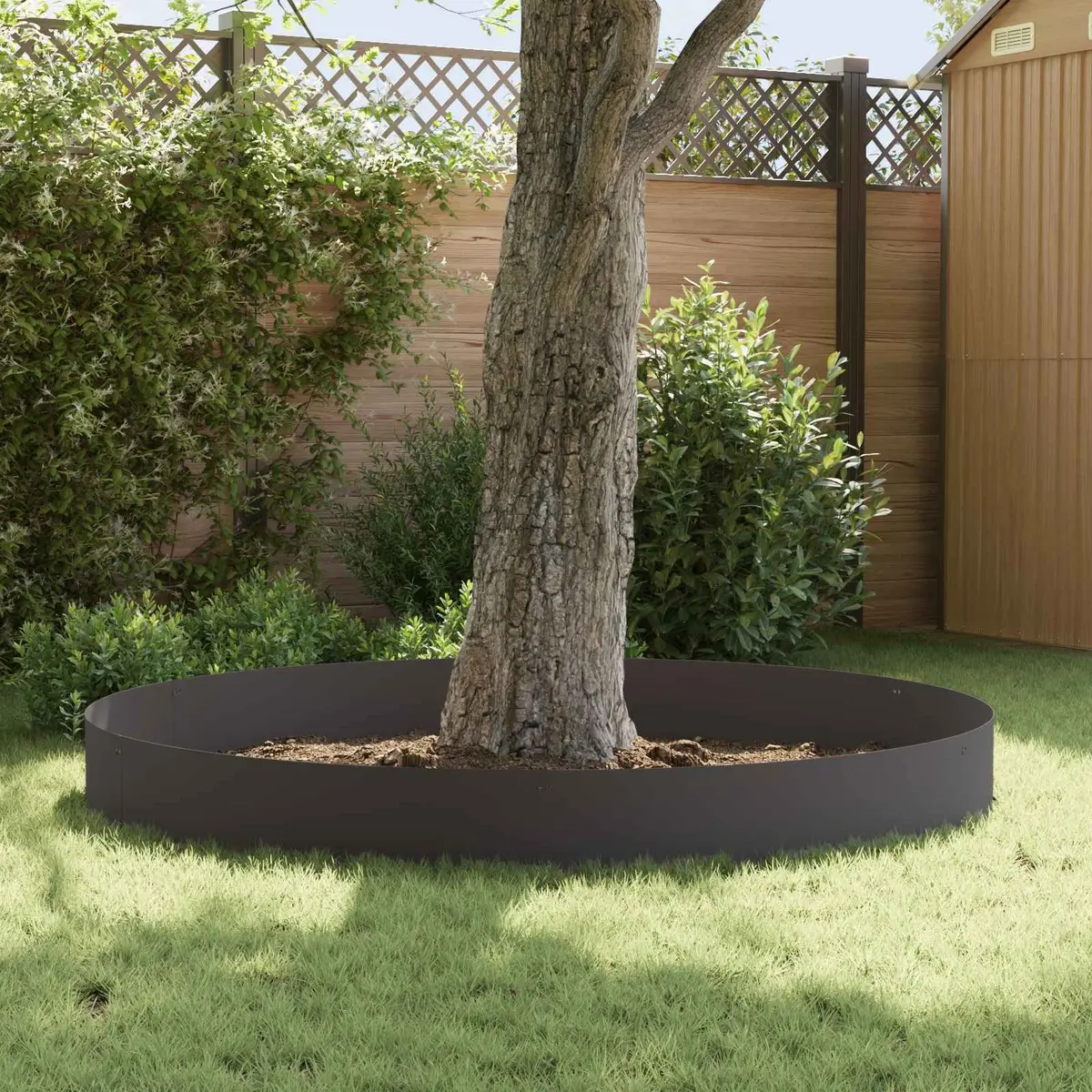Steel Lawn Edging Garden Border Flexible Interlocking 20 Pieces Black Metal
